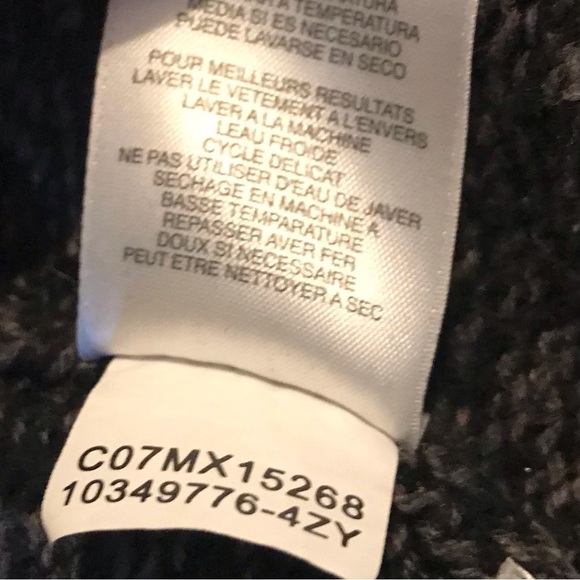 Jones New York Hombre Style Dble Breasted Mixed Knit Style Cardigan Sweater Sz L - Picture 9 of 10